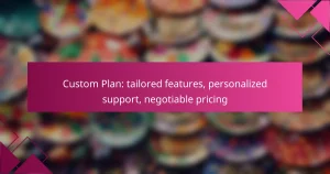 Custom Plan: tailored features, personalized support, negotiable pricing