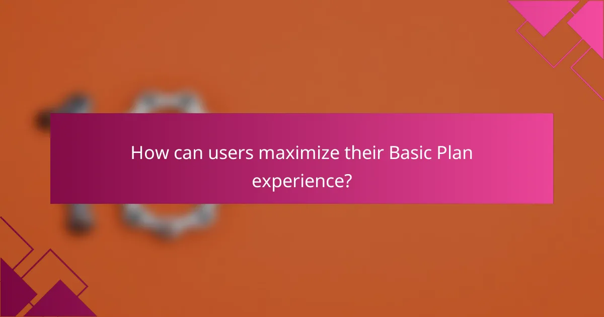 How can users maximize their Basic Plan experience?