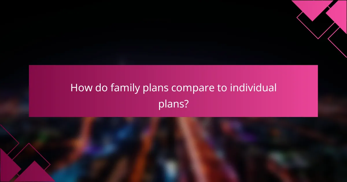 How do family plans compare to individual plans?