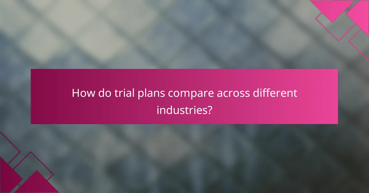How do trial plans compare across different industries?