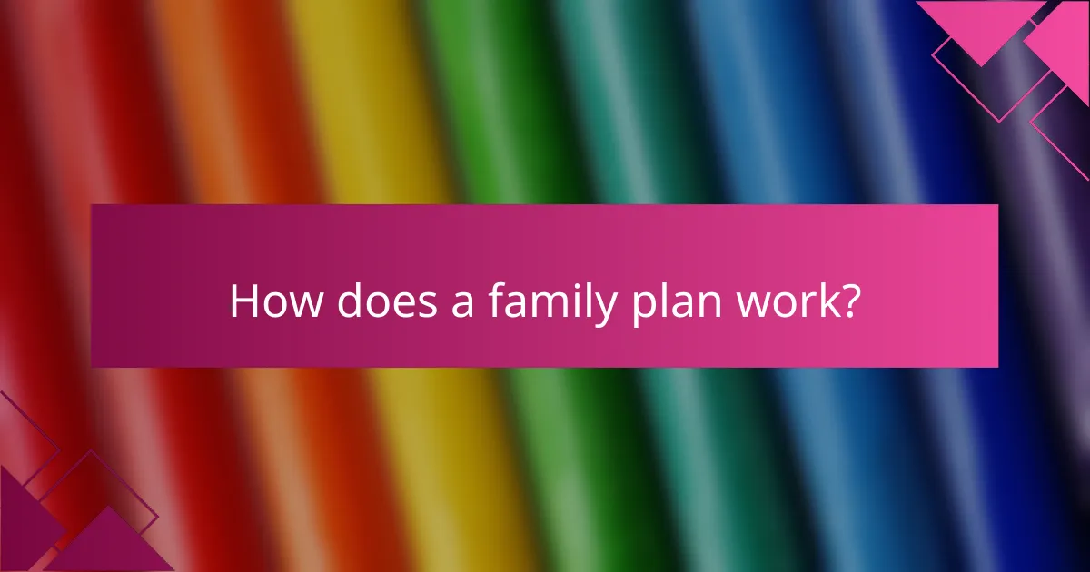 How does a family plan work?
