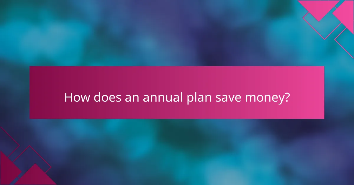 How does an annual plan save money?