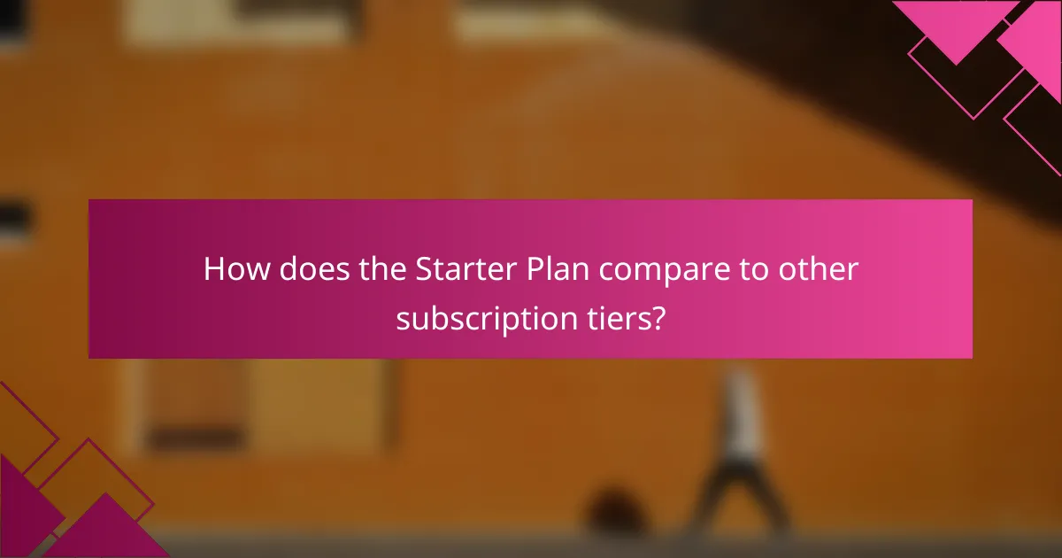 How does the Starter Plan compare to other subscription tiers?
