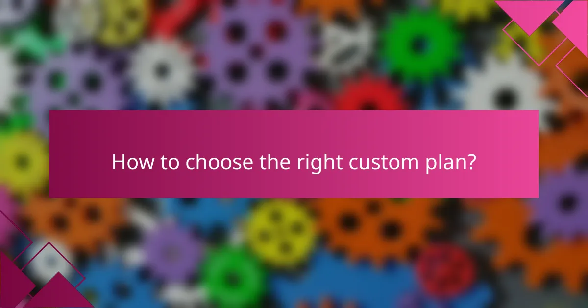 How to choose the right custom plan?