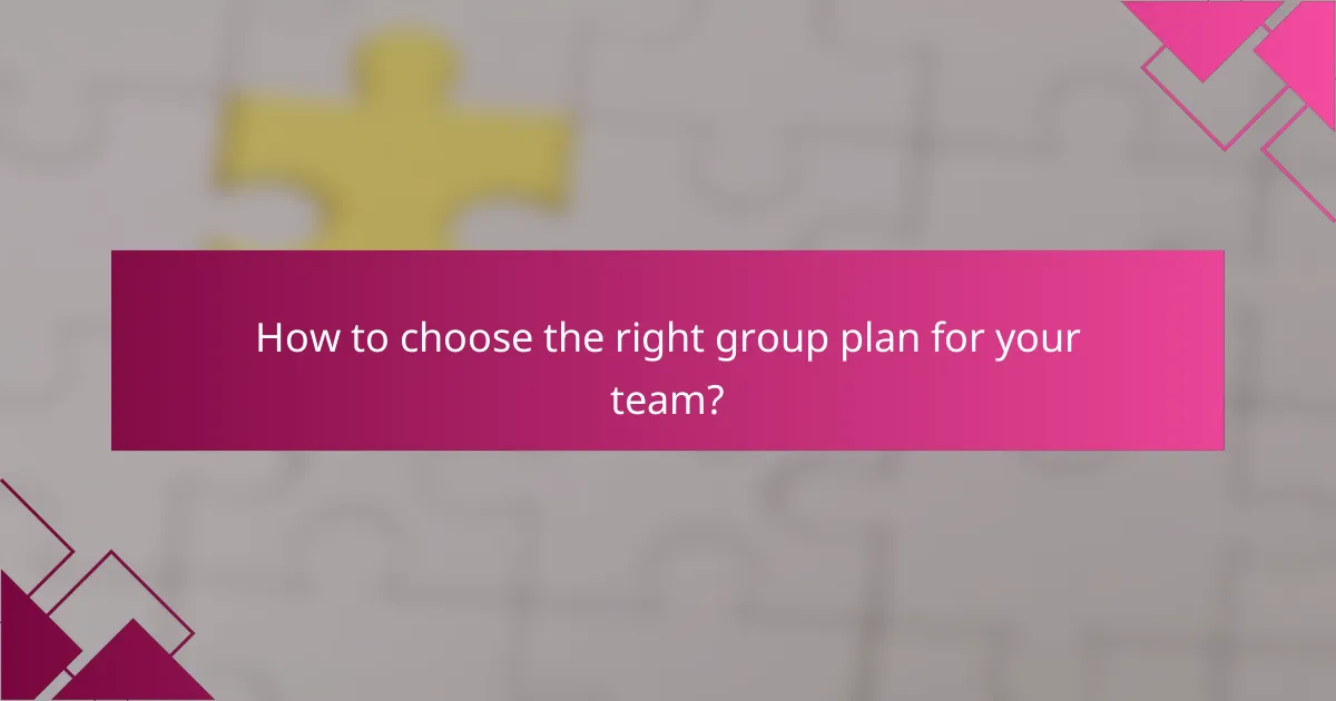 How to choose the right group plan for your team?