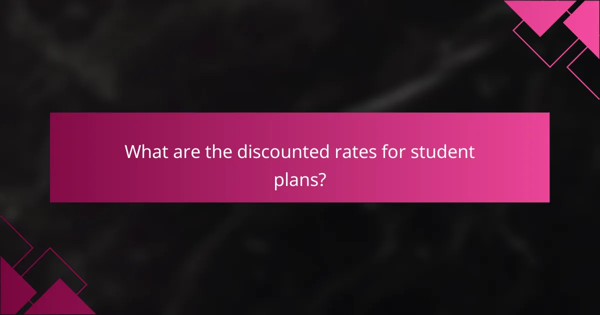 What are the discounted rates for student plans?