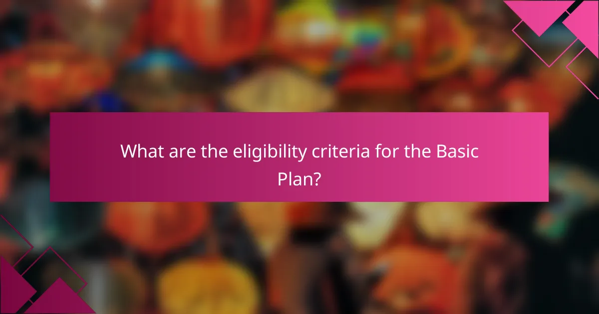 What are the eligibility criteria for the Basic Plan?