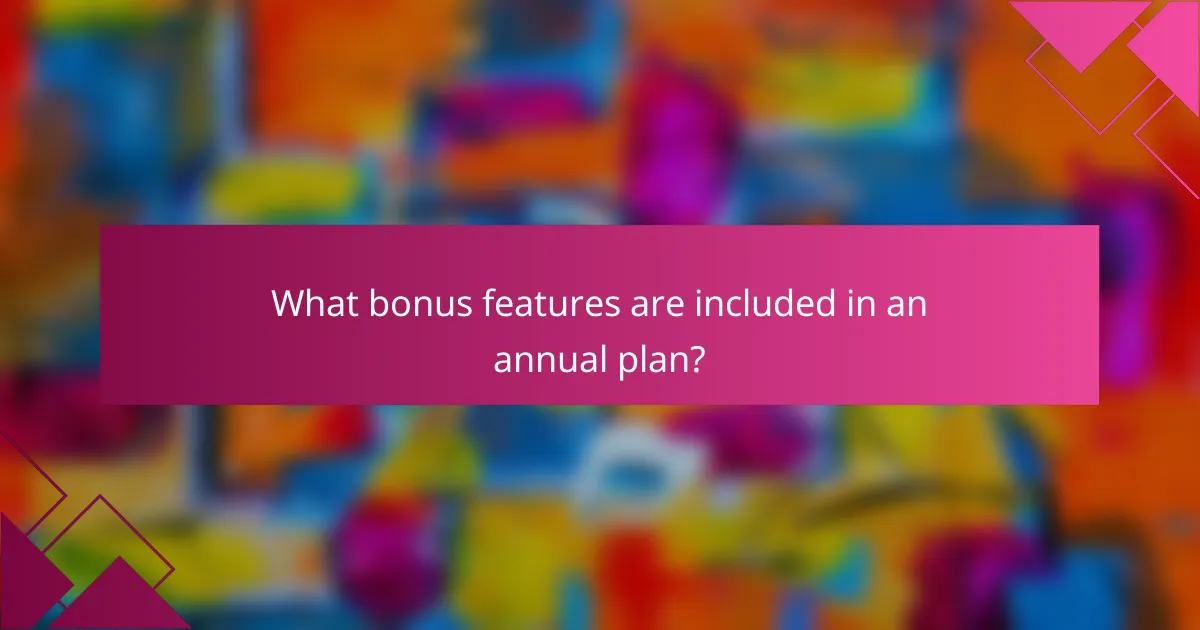 What bonus features are included in an annual plan?