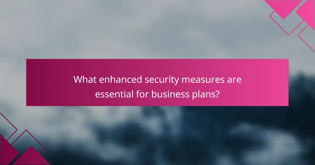 What enhanced security measures are essential for business plans?