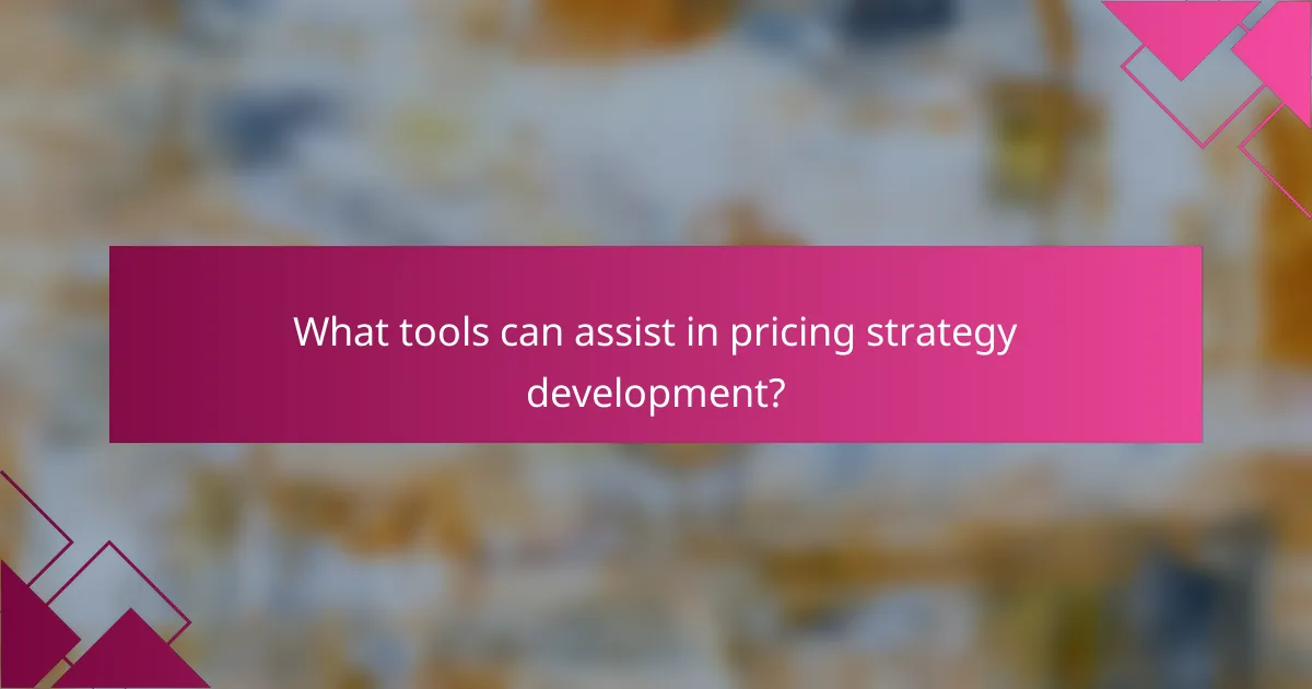 What tools can assist in pricing strategy development?