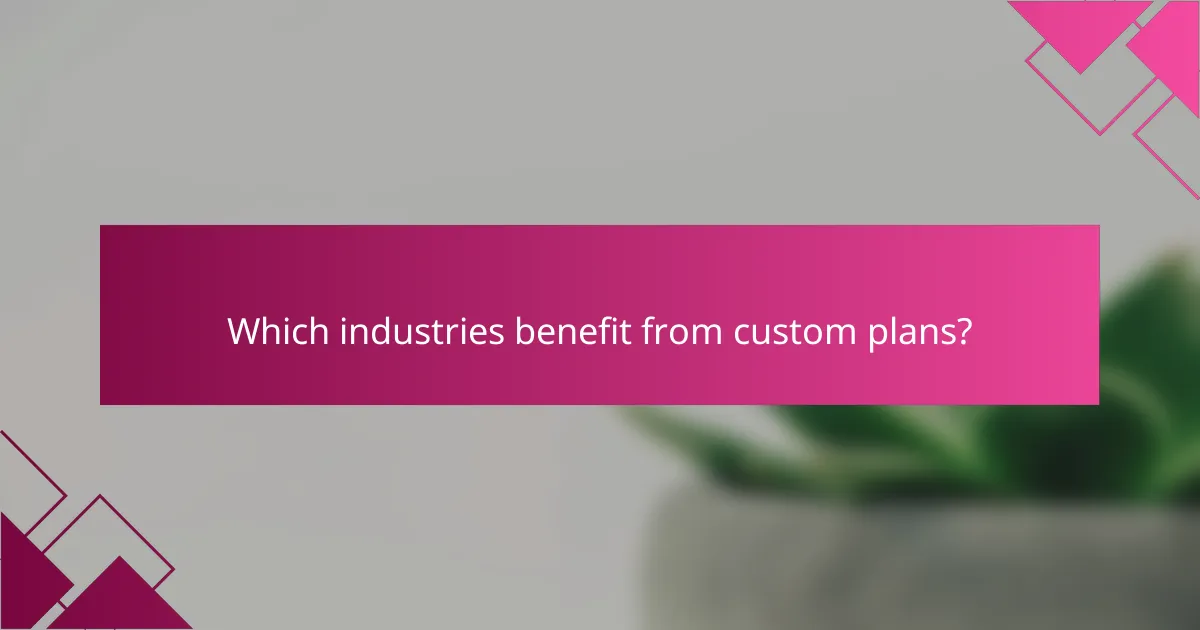 Which industries benefit from custom plans?