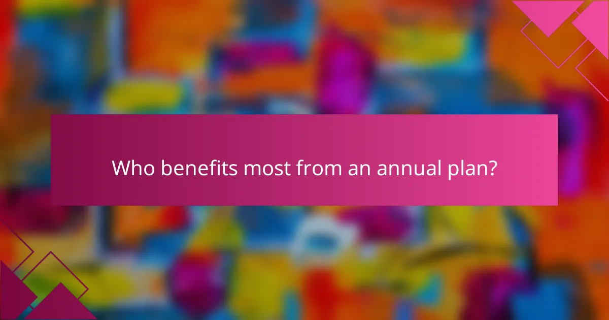Who benefits most from an annual plan?